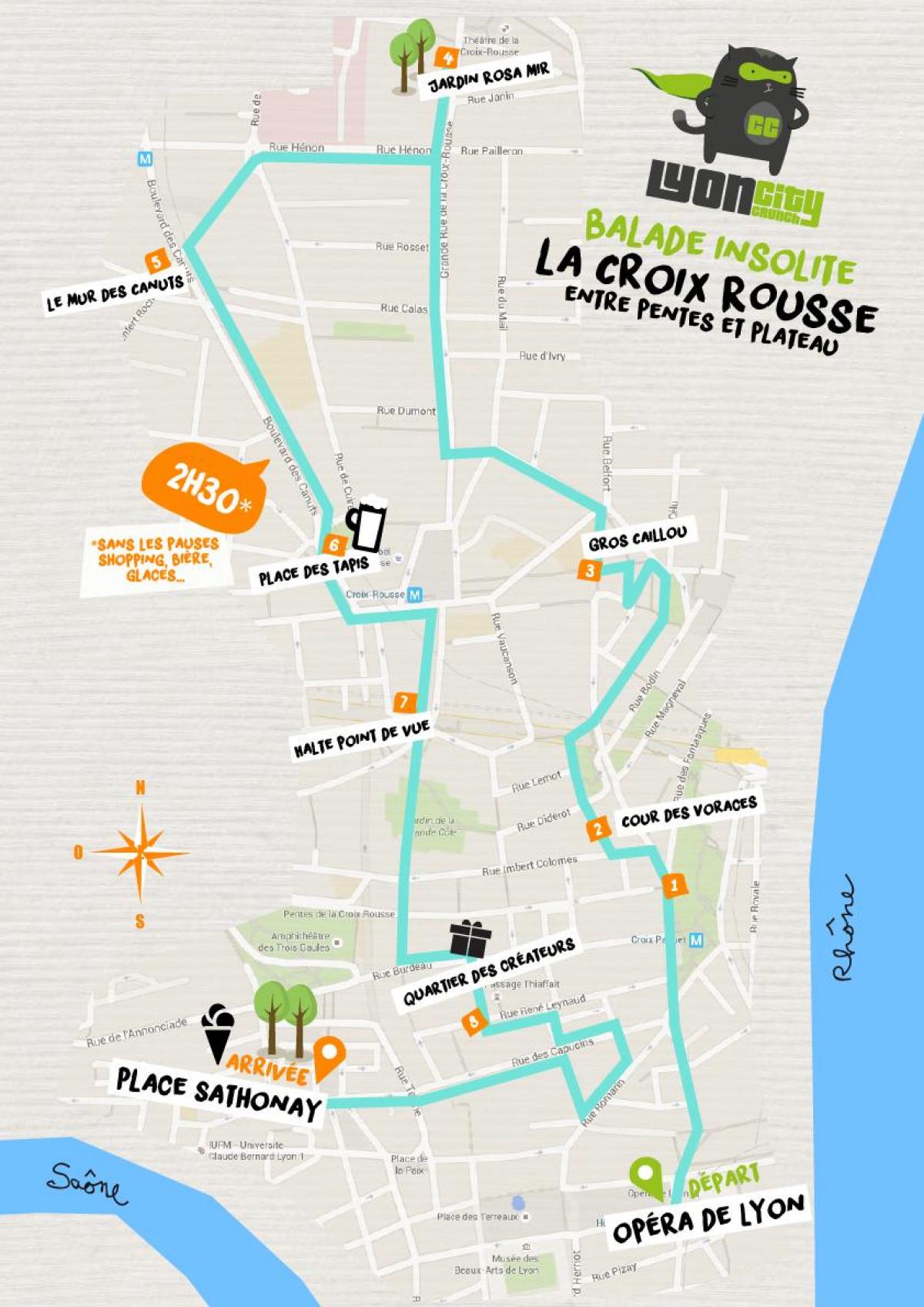 mapa croix rousse Lyon 