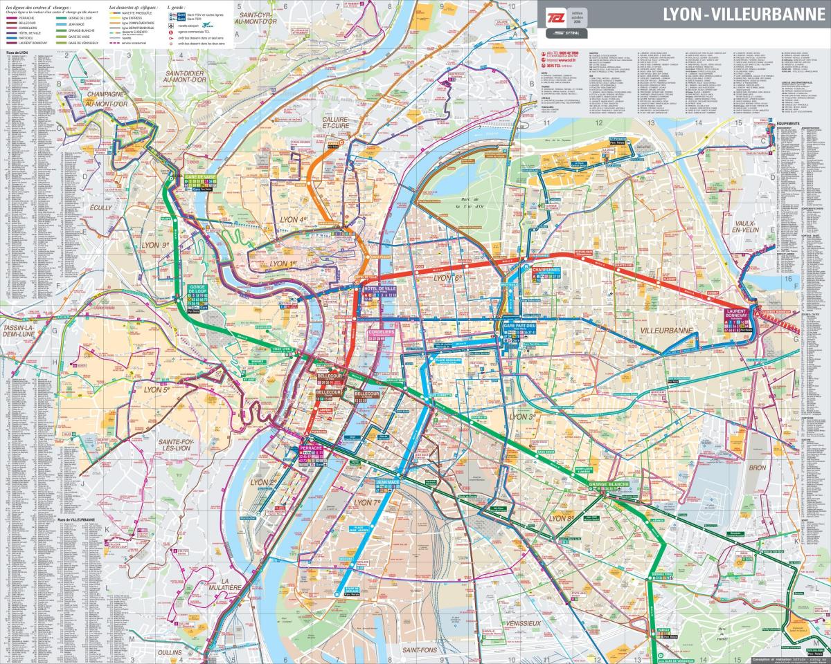Frantziako Lyon autobus mapa