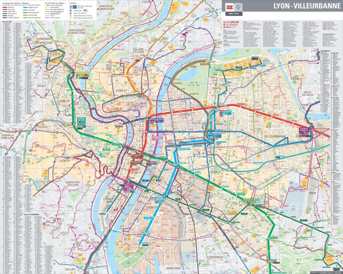 Lyon autobus ibilbidea mapa