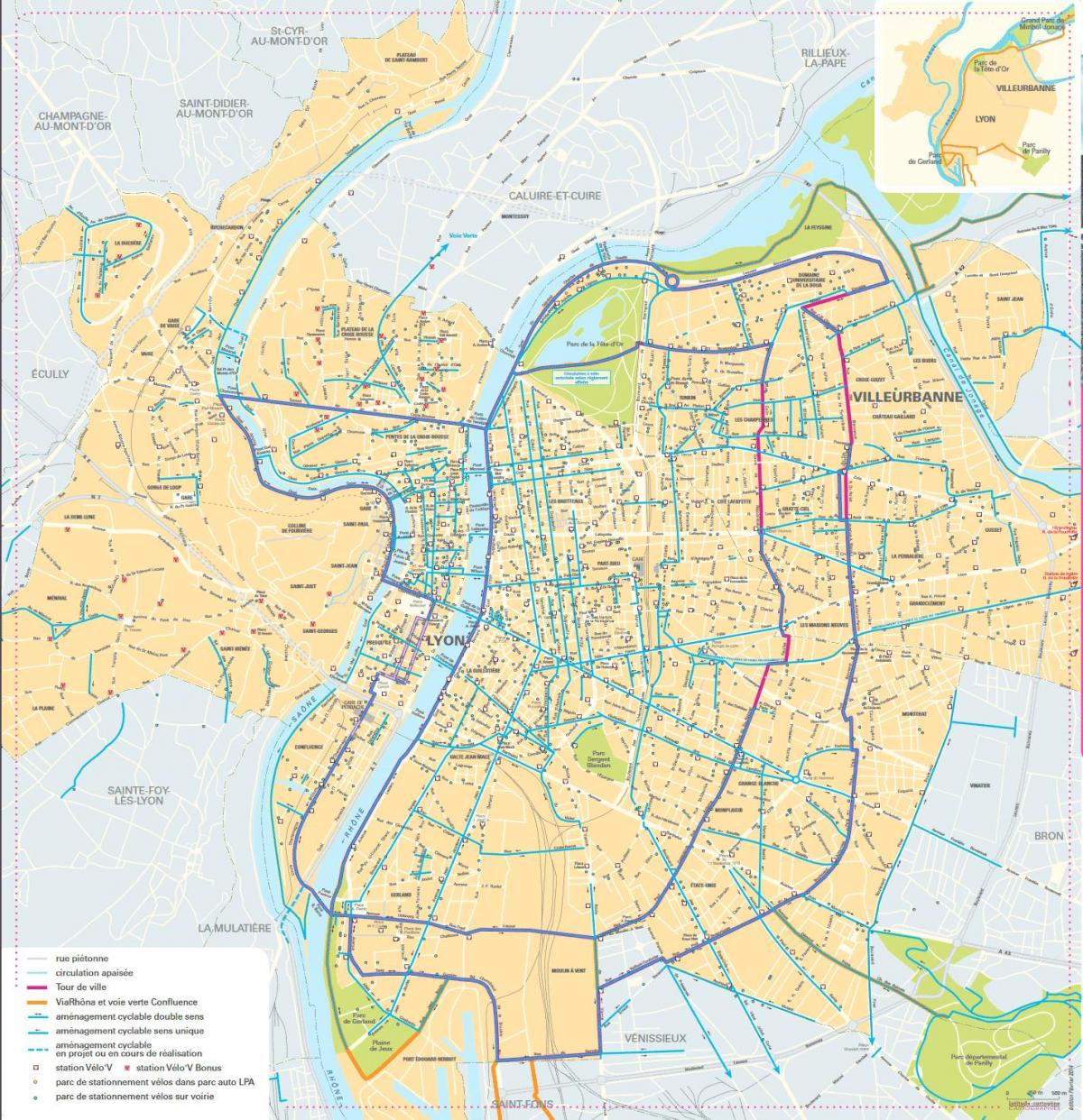 mapa Lyon bike