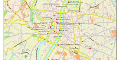 Lyon turismo-erakargarri mapa